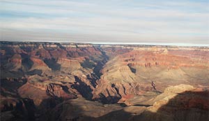 View over South Grand Canyon from a airlpmae.