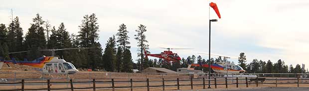 A helicopter tour is about to start in Tusayan.